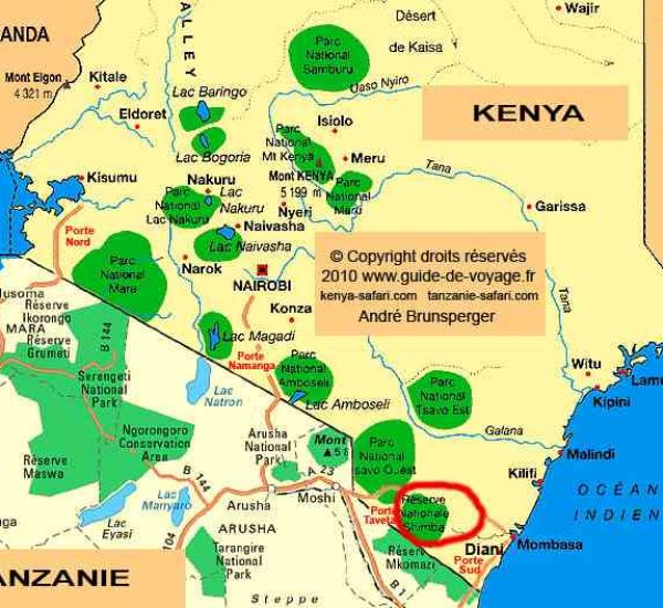 Carte - Excursion et mini safari Shimba Hills